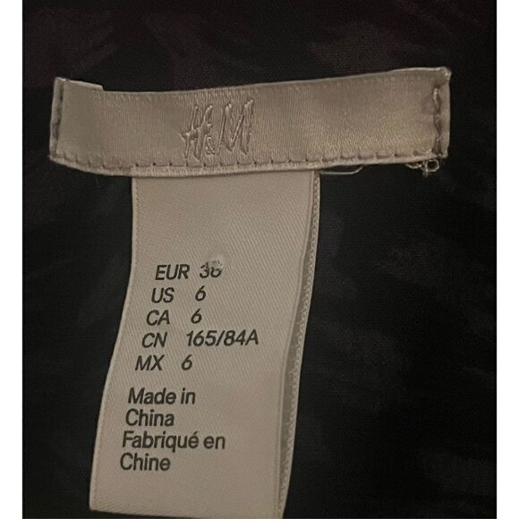 H&M Navy Chiffon Long Sleeve Tie Dress Sz 6 - Picture 10 of 10